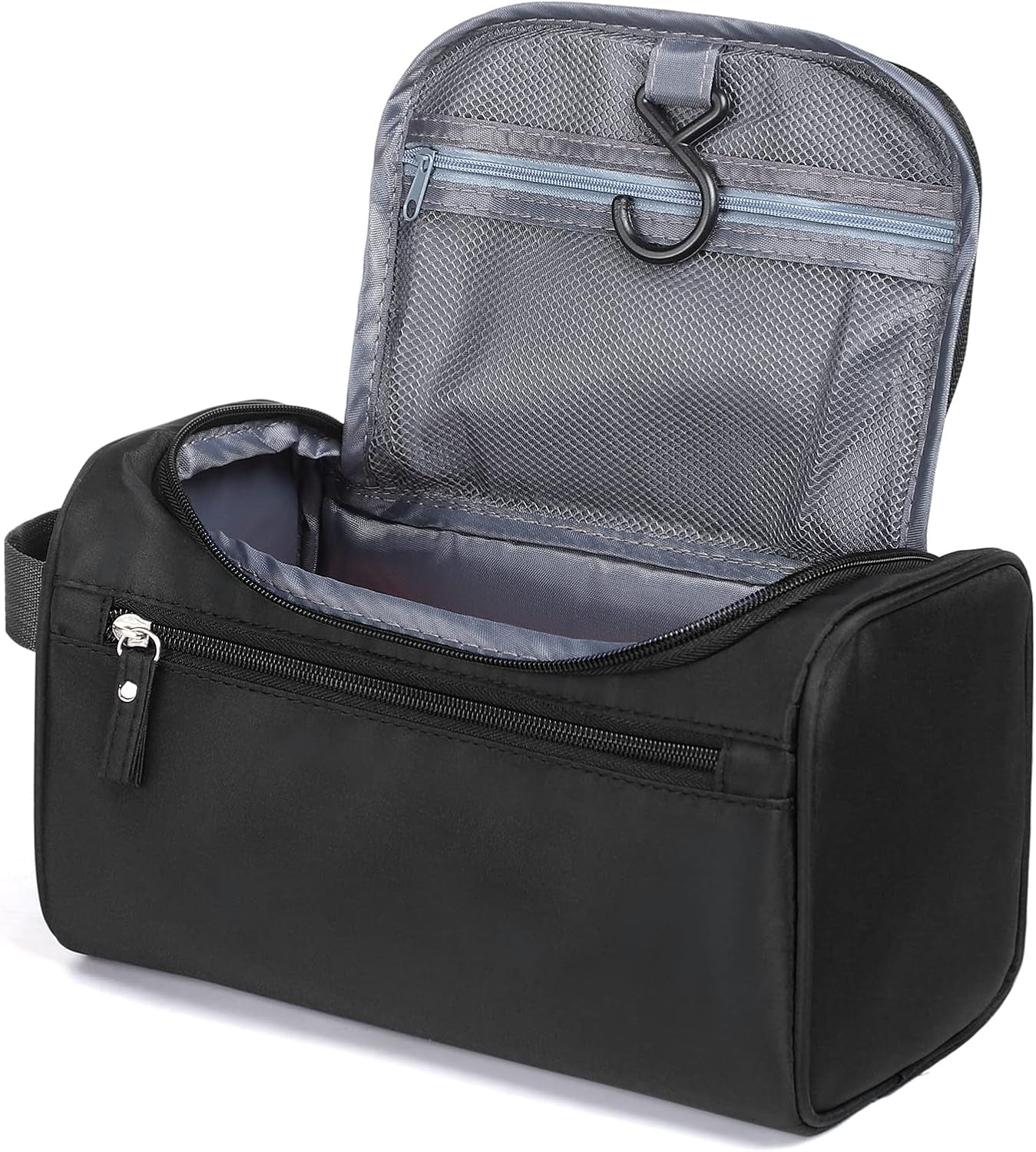Hanging Toiletry Bag – Waterproof Travel Wash Organizer for Men & Women, Black Makeup & Bathroom Essentials Case