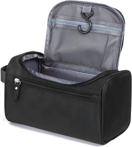 Hanging Toiletry Bag – Waterproof Travel Wash Organizer for Men & Women, Black Makeup & Bathroom Essentials Case