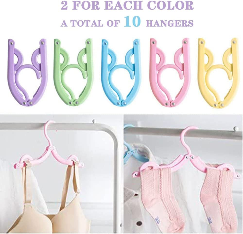 10-Pack Foldable Travel Hangers – Portable Plastic Clothes Drying Rack for Travel, Camping & Small Spaces