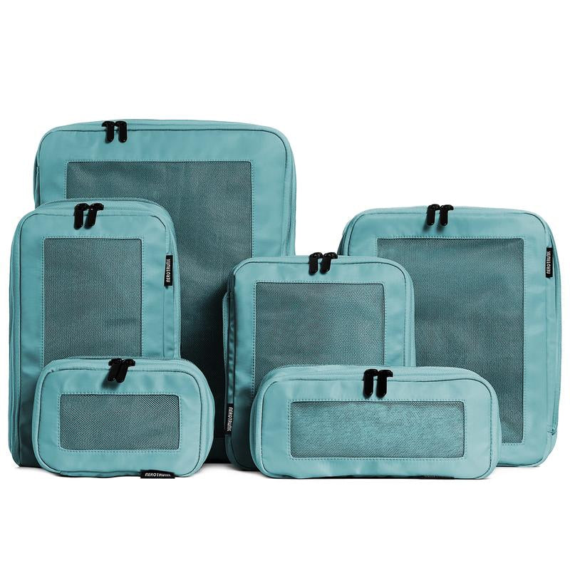 AEROTRUNK Compression Packing Cubes – Premium Nylon Twill Travel Organizers with Breathable Mesh, Double Zippers & Water-Resistant Design