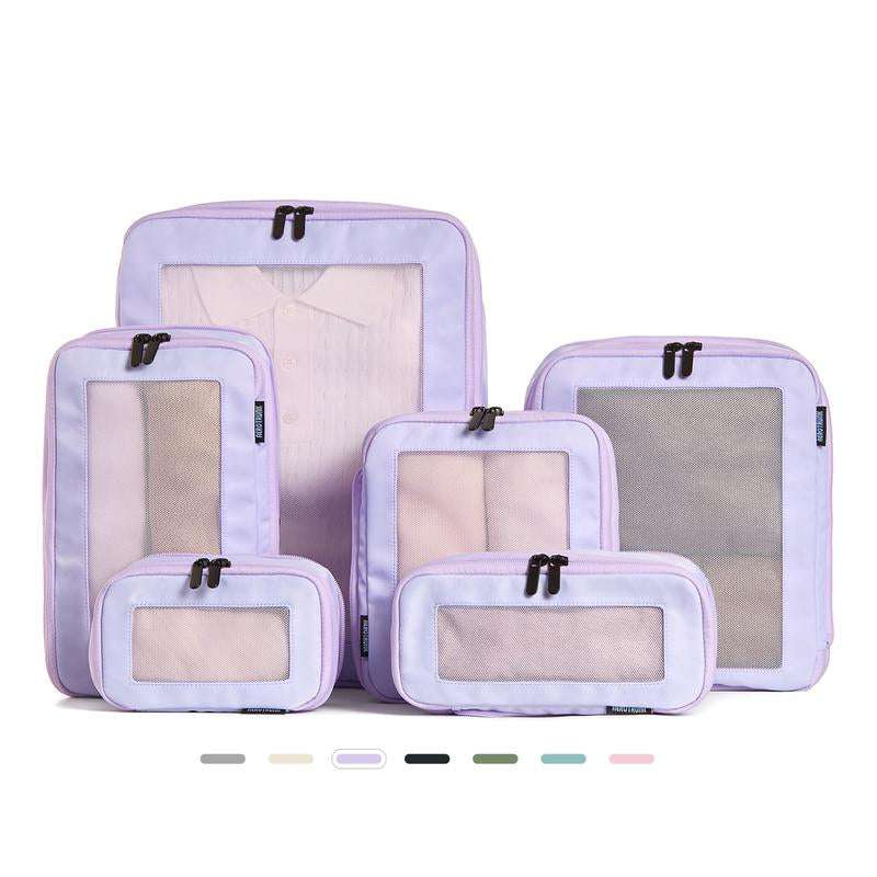 AEROTRUNK Compression Packing Cubes – Premium Nylon Twill Travel Organizers with Breathable Mesh, Double Zippers & Water-Resistant Design