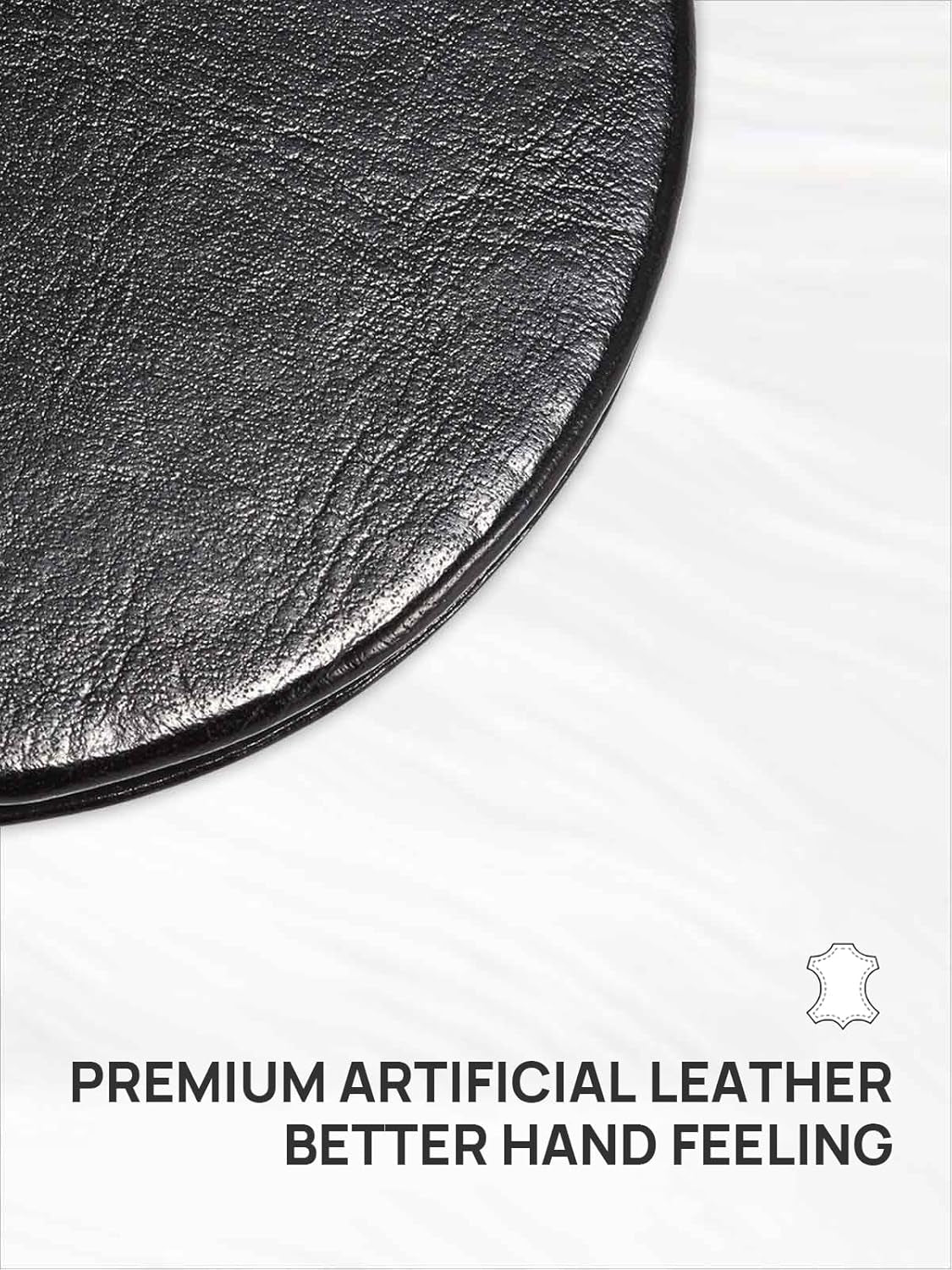 Compact Mirror with 1X/10X Magnification – Round PU Leather Travel Mirror for Purse, Makeup & Touch-Ups (Classic Black)
