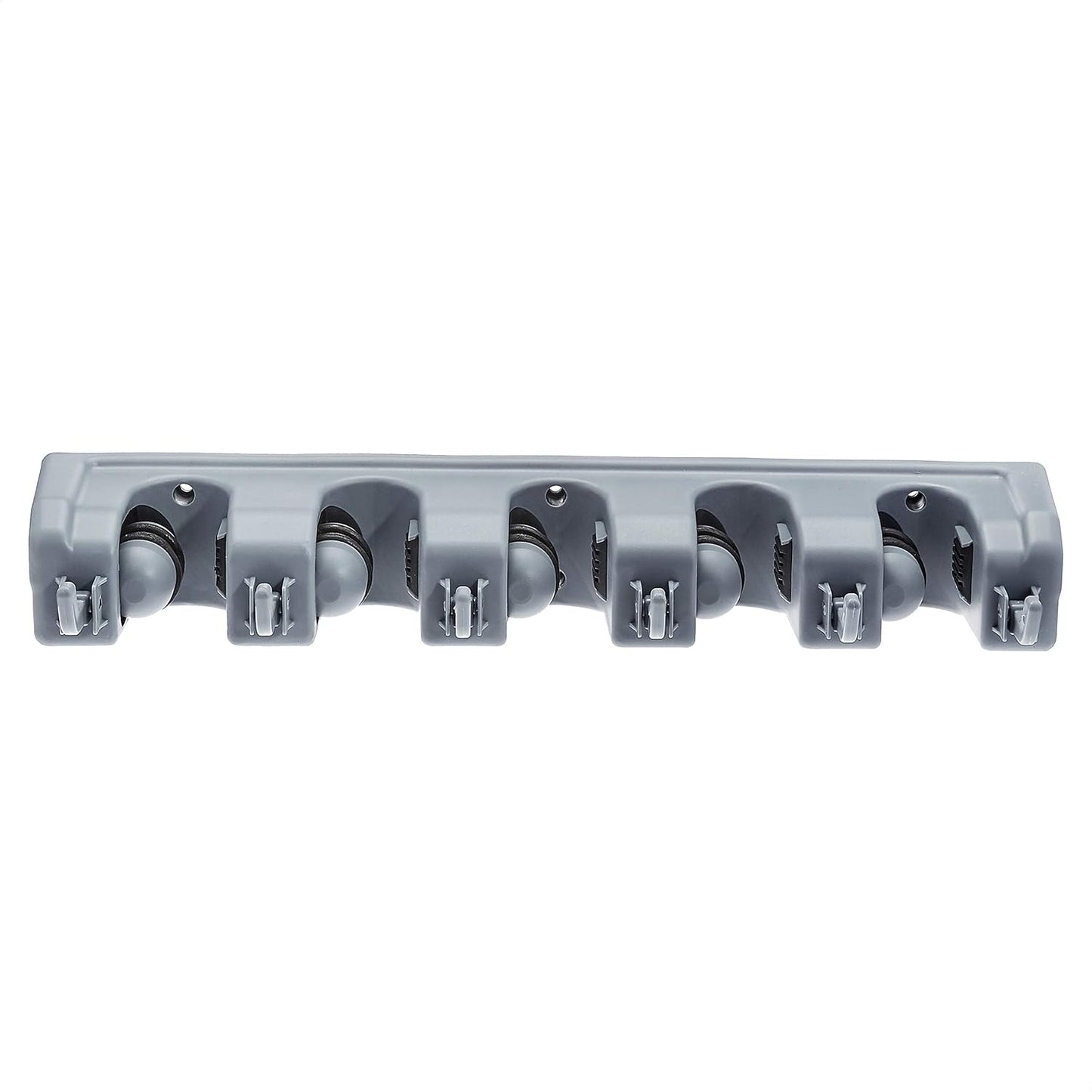 Wall Mount Broom Holder & Garden Tool Organizer – 5 Slot 6 Hook Rack, Heavy-Duty Storage, 43×8.5×6.2cm, Gray