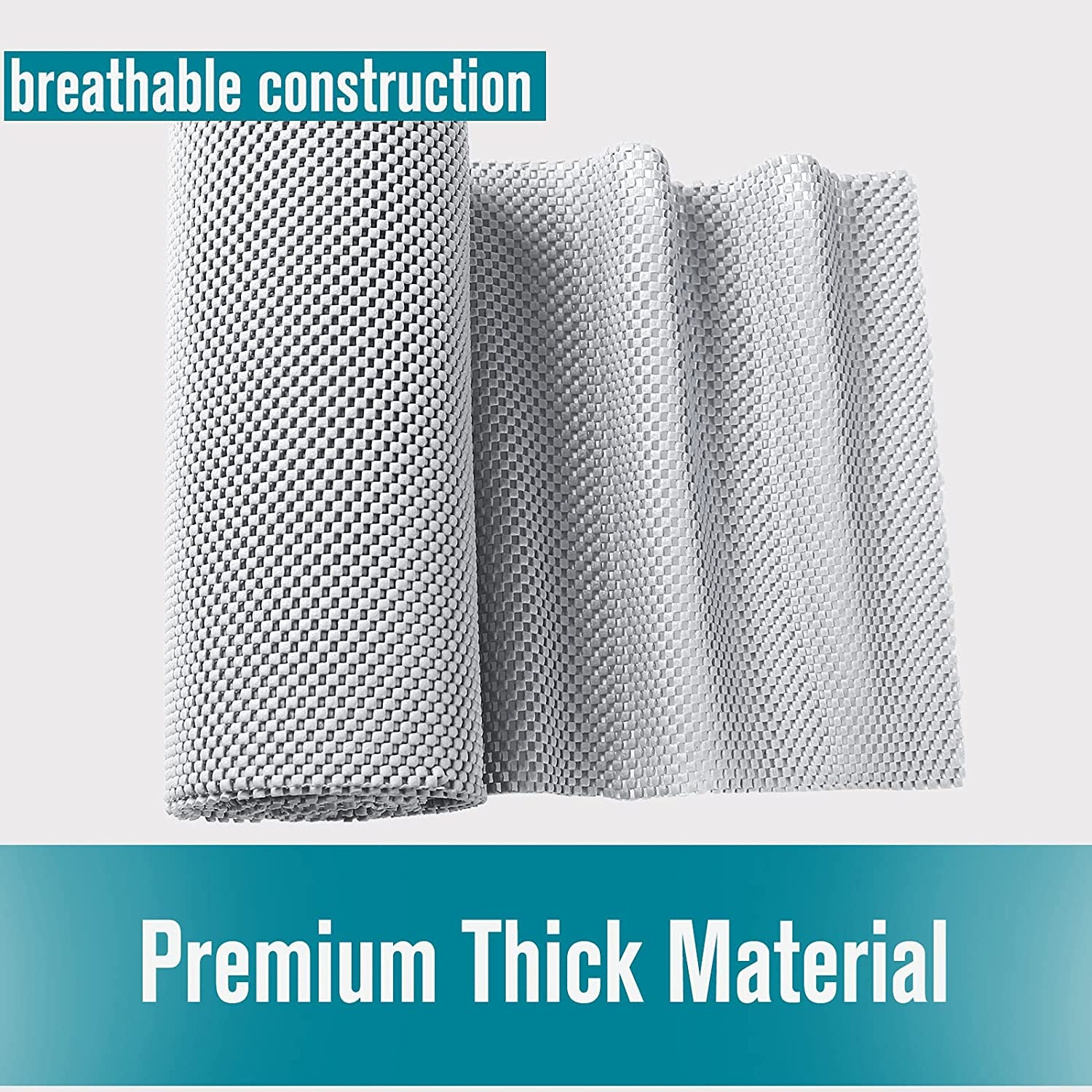 Shelf Liner Roll – 12" x 20ft Non-Adhesive Drawer Liner with Non-Slip Grip for Kitchen Cabinets, Storage Shelves & Desks (Light Gray)