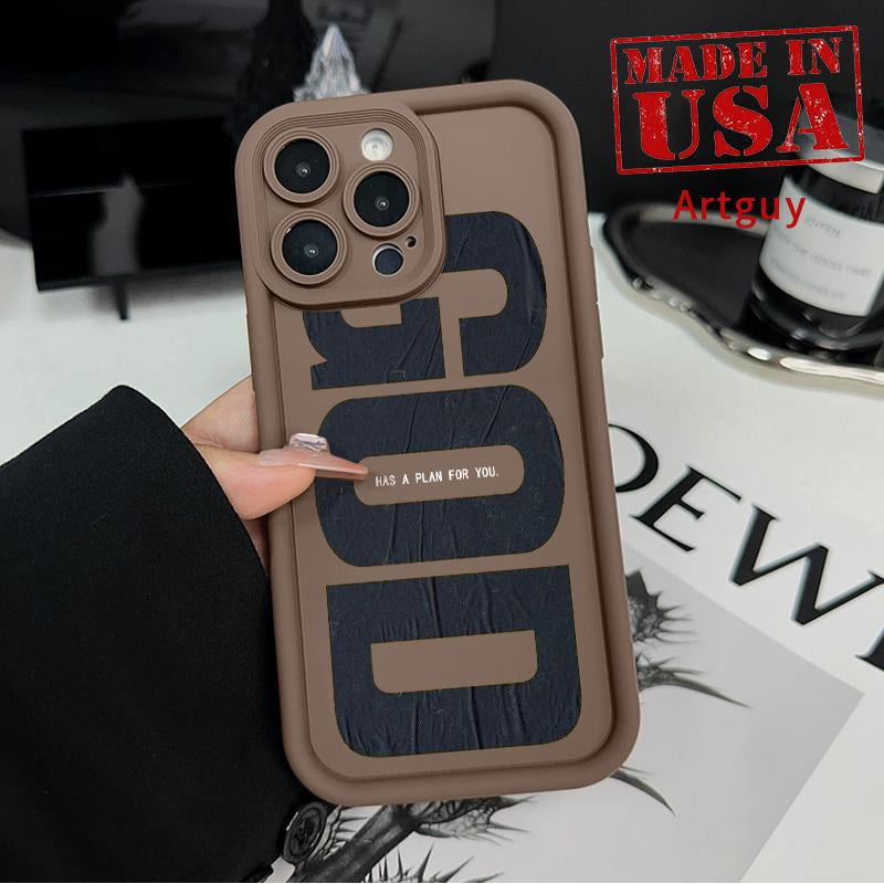 “God Has a Plan” iPhone Case – Shockproof Silicone TPU Bumper Cover for iPhone 17, 16 Pro Max, 15, 14, 13, 12, 11, XR, XS, SE & More – Inspirational Gift for Men & Women