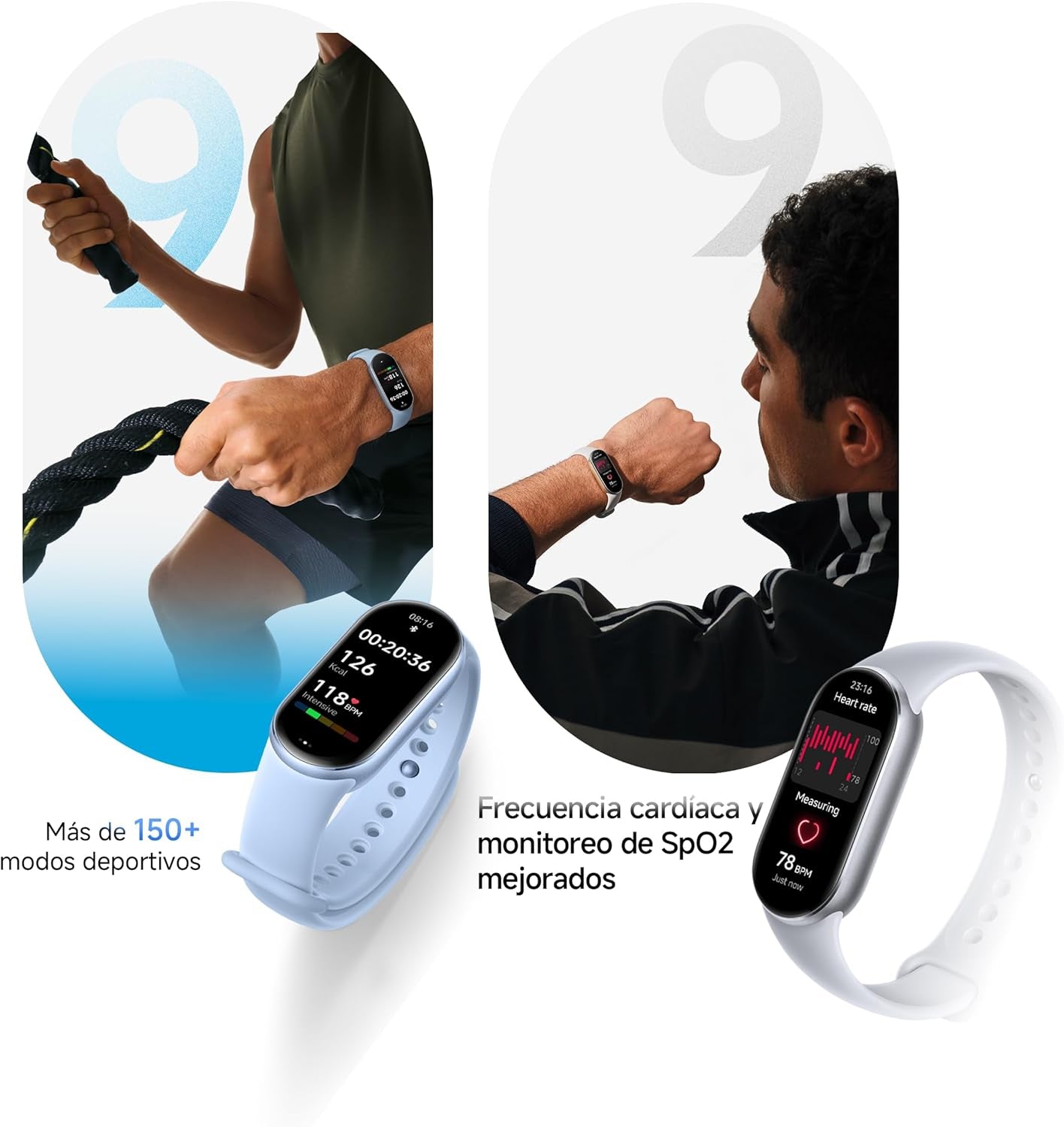 Smart Band 9 Arctic Blue – Fitness Tracker with Heart Rate Monitor, Sleep Tracking & AMOLED Display