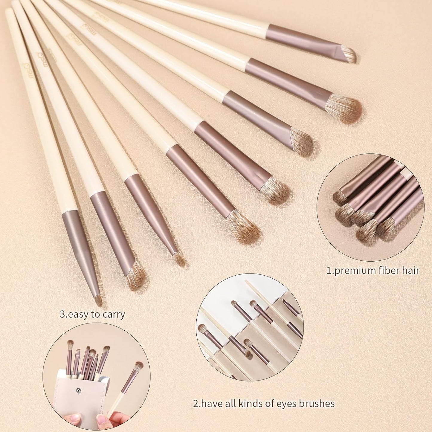8-Piece Eye Makeup Brush Set – Premium Synthetic Brushes for Eyeshadow, Eyeliner, Eyebrow & Blending
