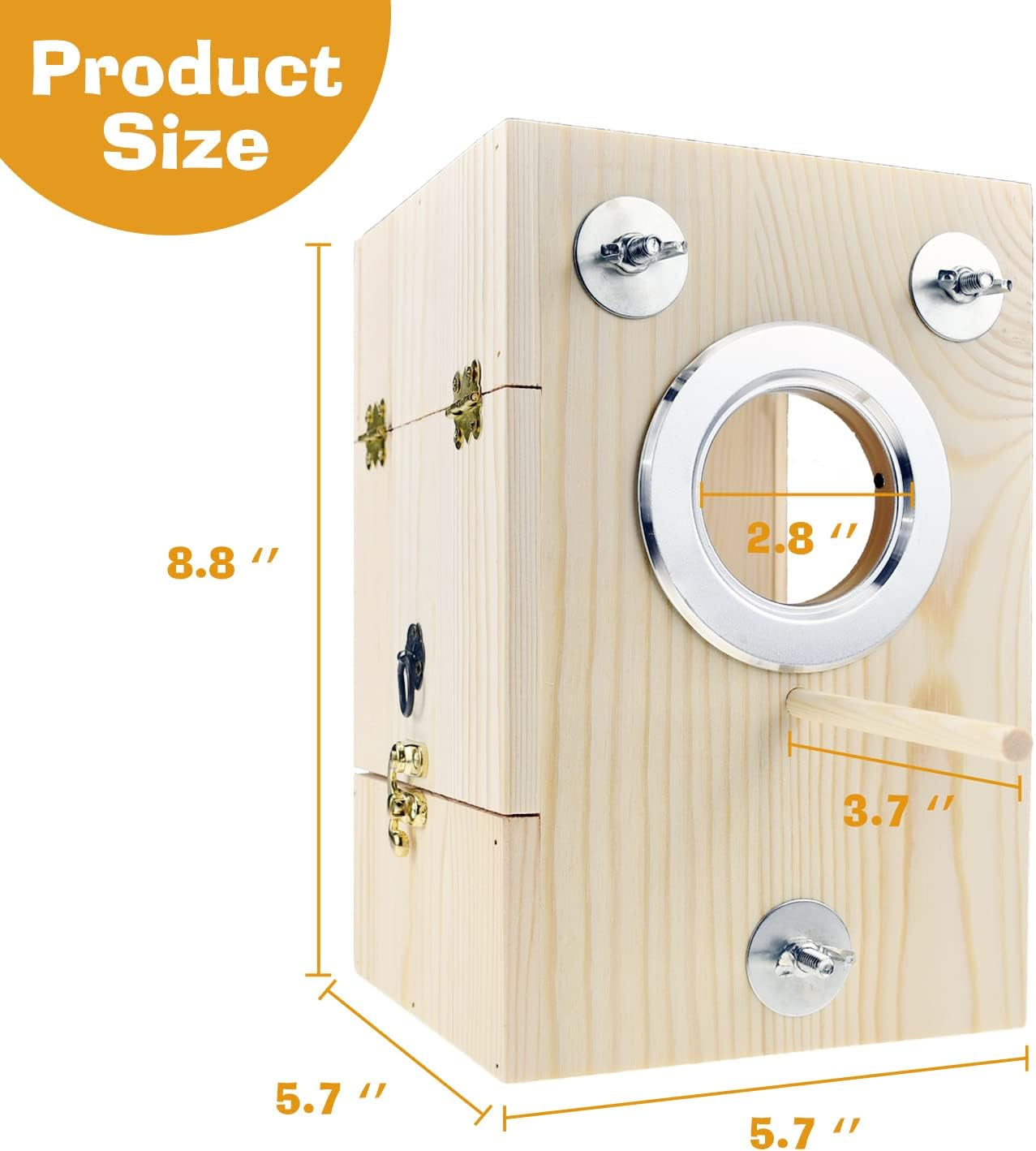 Bird Breeding Nest Box – Wooden & Acrylic Transparent House for Parakeets, Budgies, Cockatiels, Conures, Lovebirds & Finches