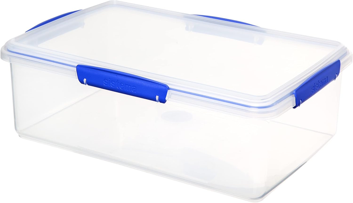 KLIP IT 7L Food Storage Container – Stackable BPA-Free Plastic Box with Airtight Lid & Blue Clips for Fridge/Freezer