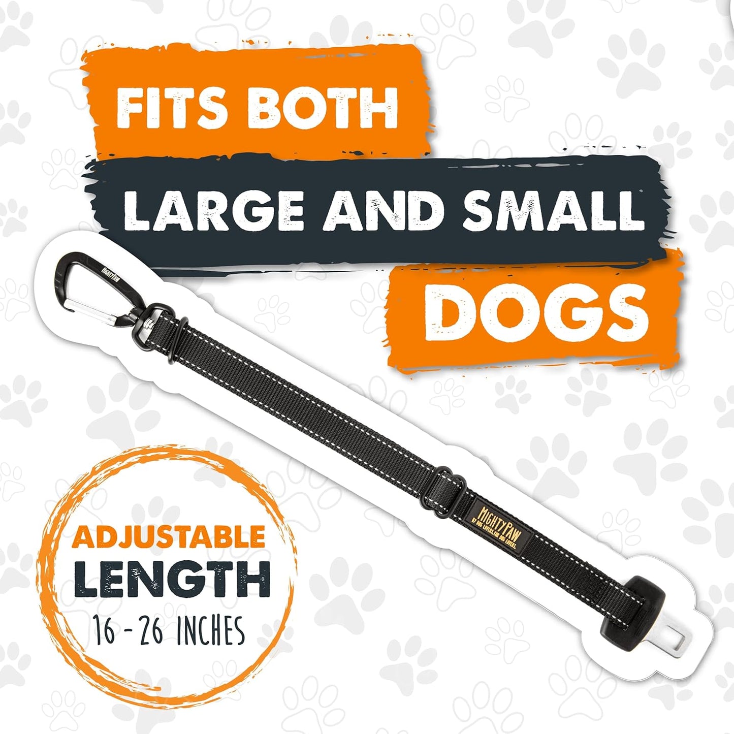 Dog Car Seat Belt – Universal Pet Safety Harness with Adjustable Strap, All-Metal Hardware & Human-Grade Seatbelt Material (Black)