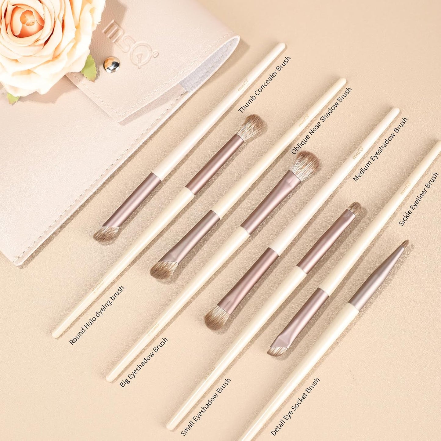 8-Piece Eye Makeup Brush Set – Premium Synthetic Brushes for Eyeshadow, Eyeliner, Eyebrow & Blending