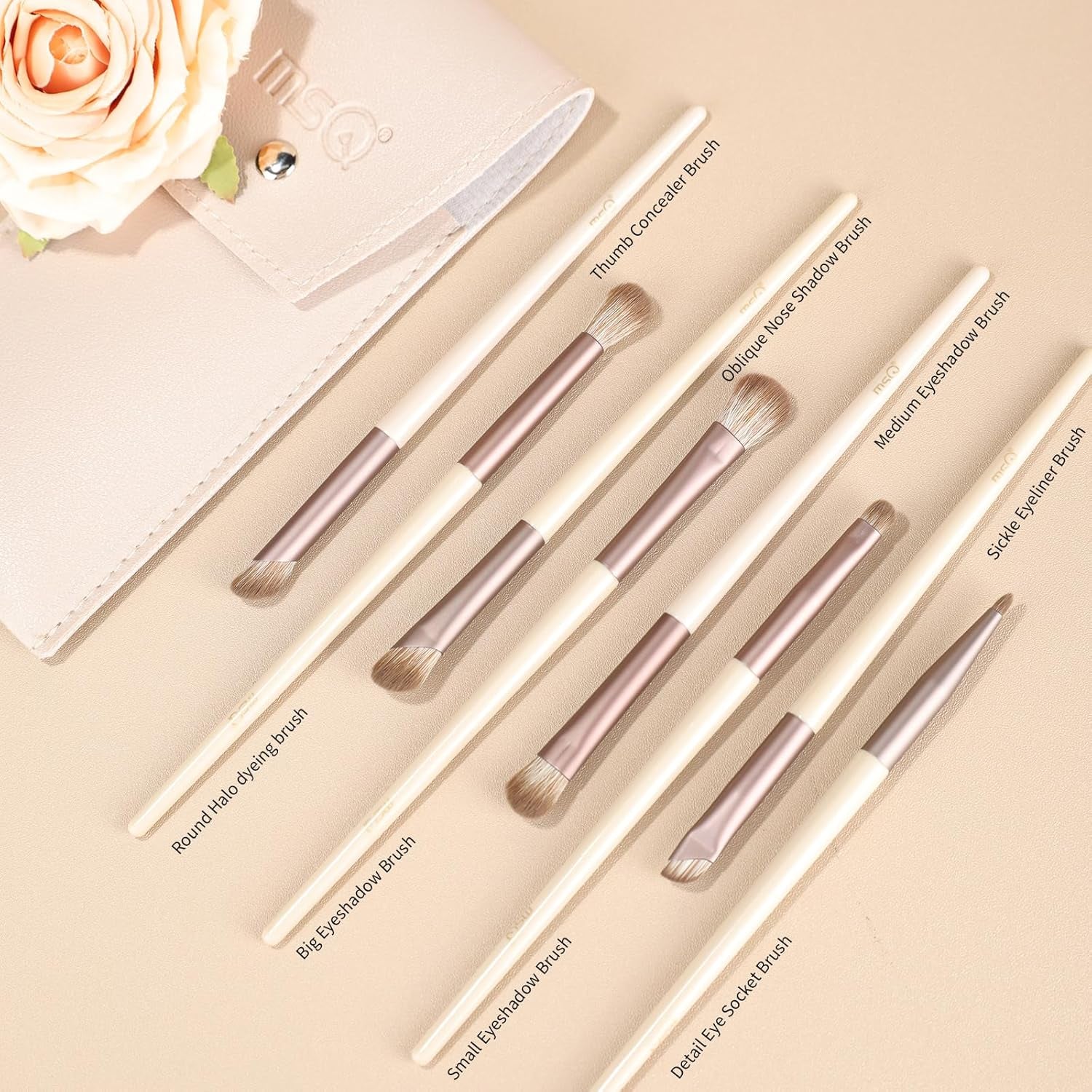 8-Piece Eye Makeup Brush Set – Premium Synthetic Brushes for Eyeshadow, Eyeliner, Eyebrow & Blending