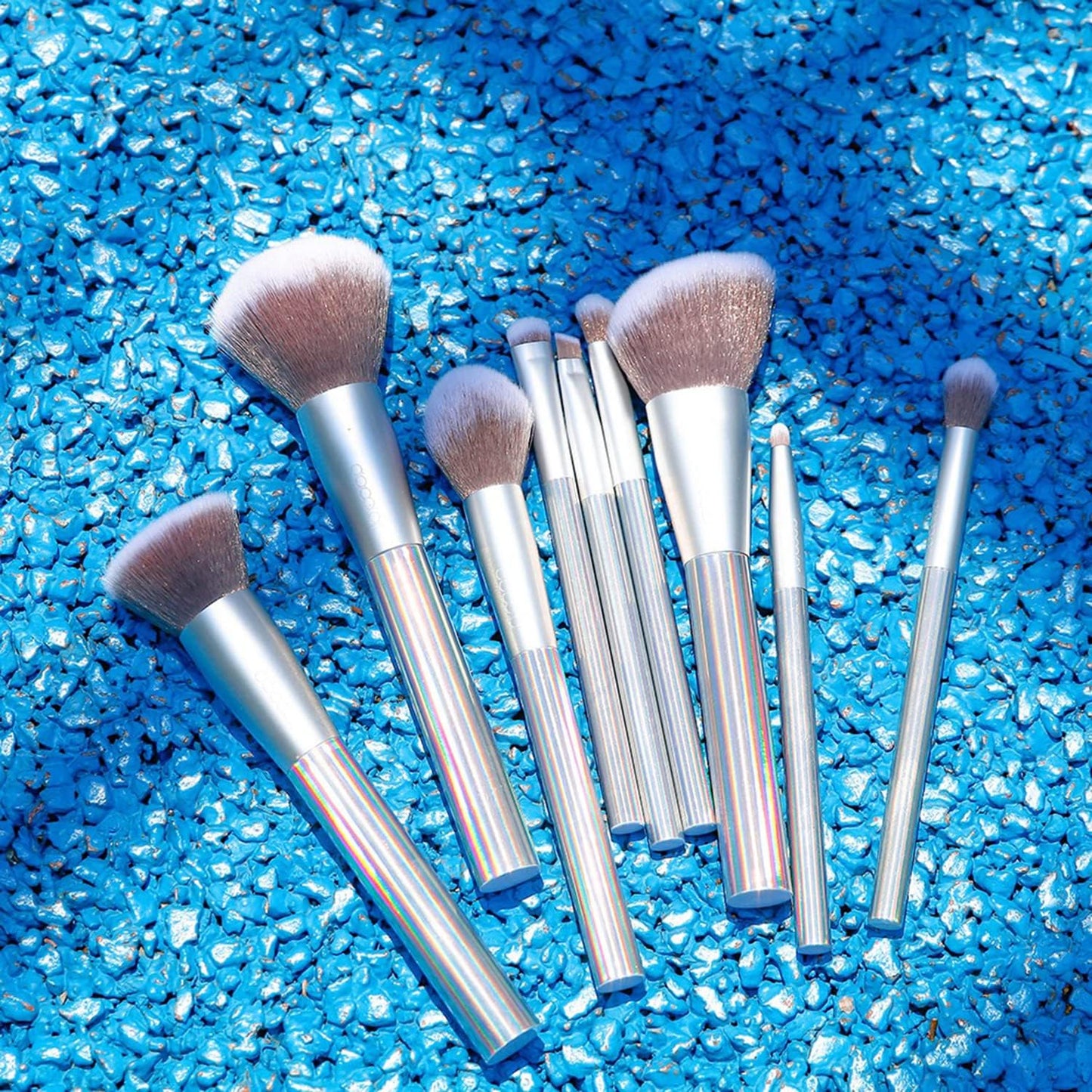 AURORA 9-Piece Makeup Brush Set with Gift Bag – Premium Synthetic Kabuki Brushes for Foundation, Blending, Powder, Blush, Concealer & Eyeshadow