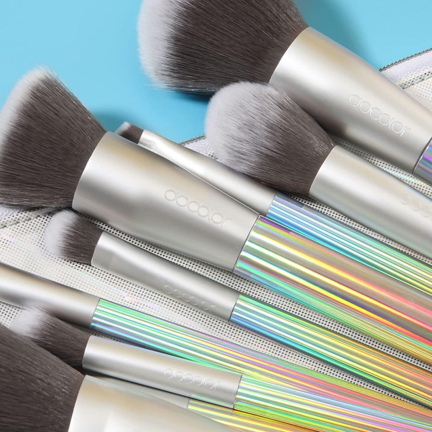 AURORA 9-Piece Makeup Brush Set with Gift Bag – Premium Synthetic Kabuki Brushes for Foundation, Blending, Powder, Blush, Concealer & Eyeshadow