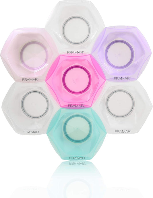 7-Piece Multi-Coloured Hair Dye Bowl Set – Professional Tint Mixing Bowls for Hair Colour, Balayage, Highlights & Salon Hairdressing Kits