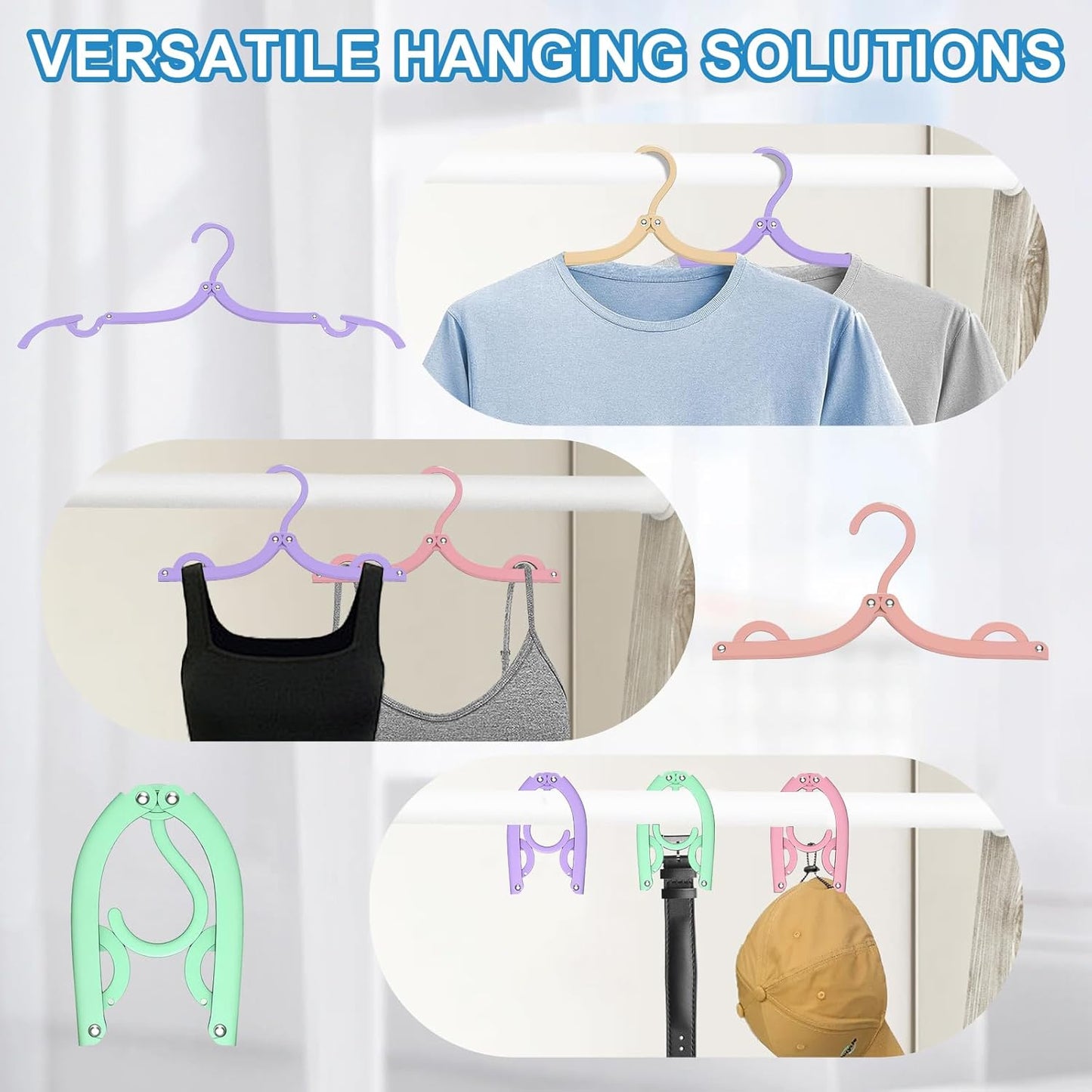 10-Pack Foldable Travel Hangers – Portable Plastic Clothes Drying Rack for Travel, Camping & Small Spaces