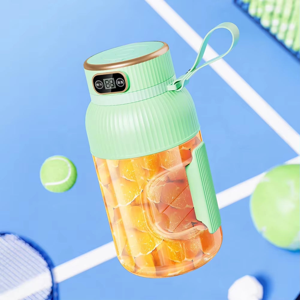 1200ML Portable Electric Juicer Cup – Wireless Rechargeable Smoothie Blender with Digital Display & 10 Blades