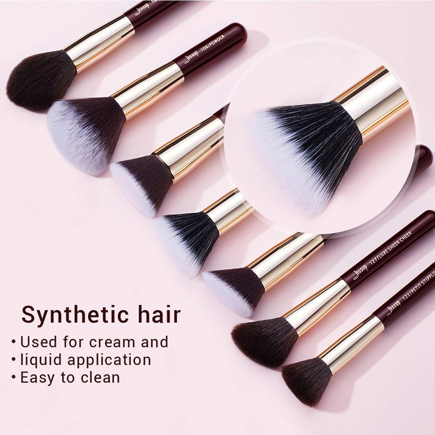 T280 25-Piece Professional Makeup Brush Set – Premium Natural Bristles for Foundation, Eyeshadow, Blending, Concealer, Blush & Highlight with Labelled Handles