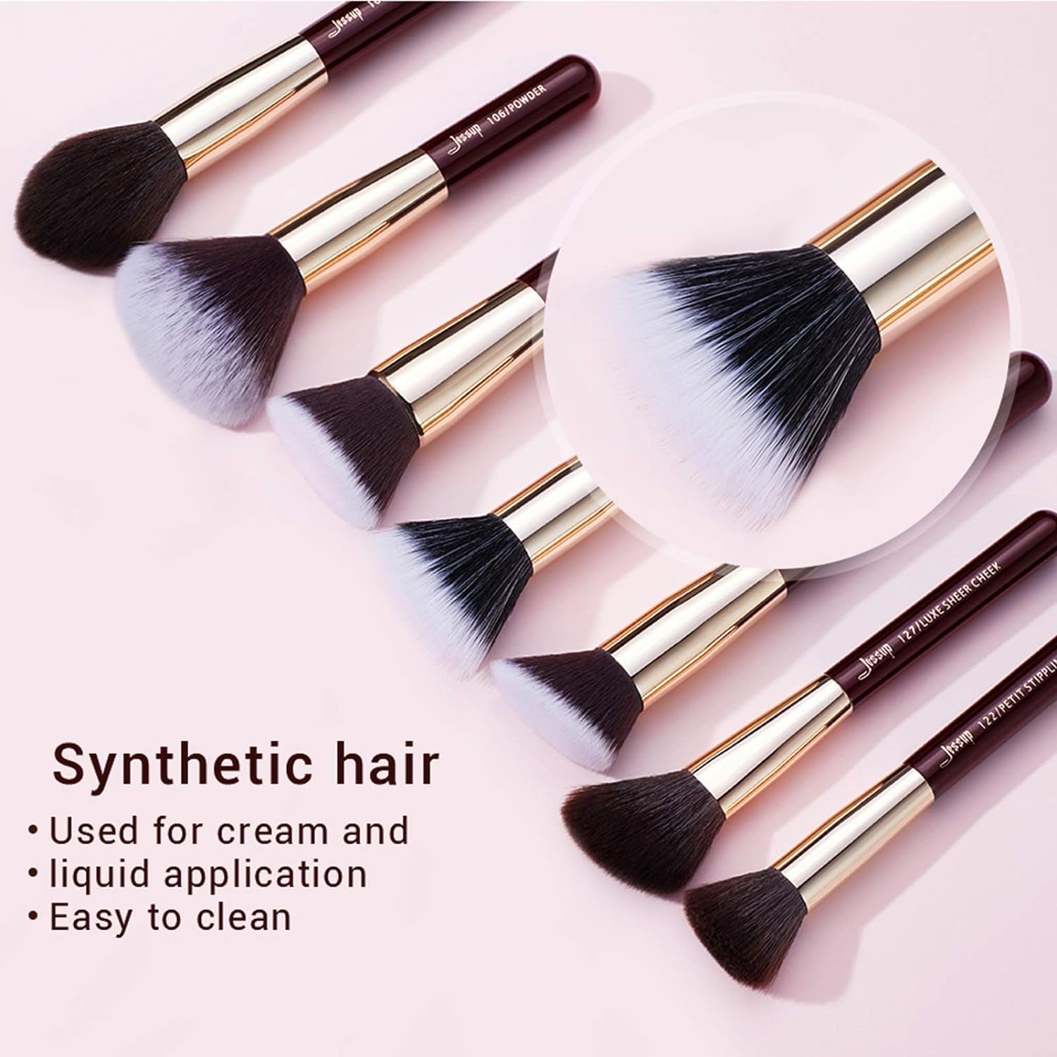 T280 25-Piece Professional Makeup Brush Set – Premium Natural Bristles for Foundation, Eyeshadow, Blending, Concealer, Blush & Highlight with Labelled Handles