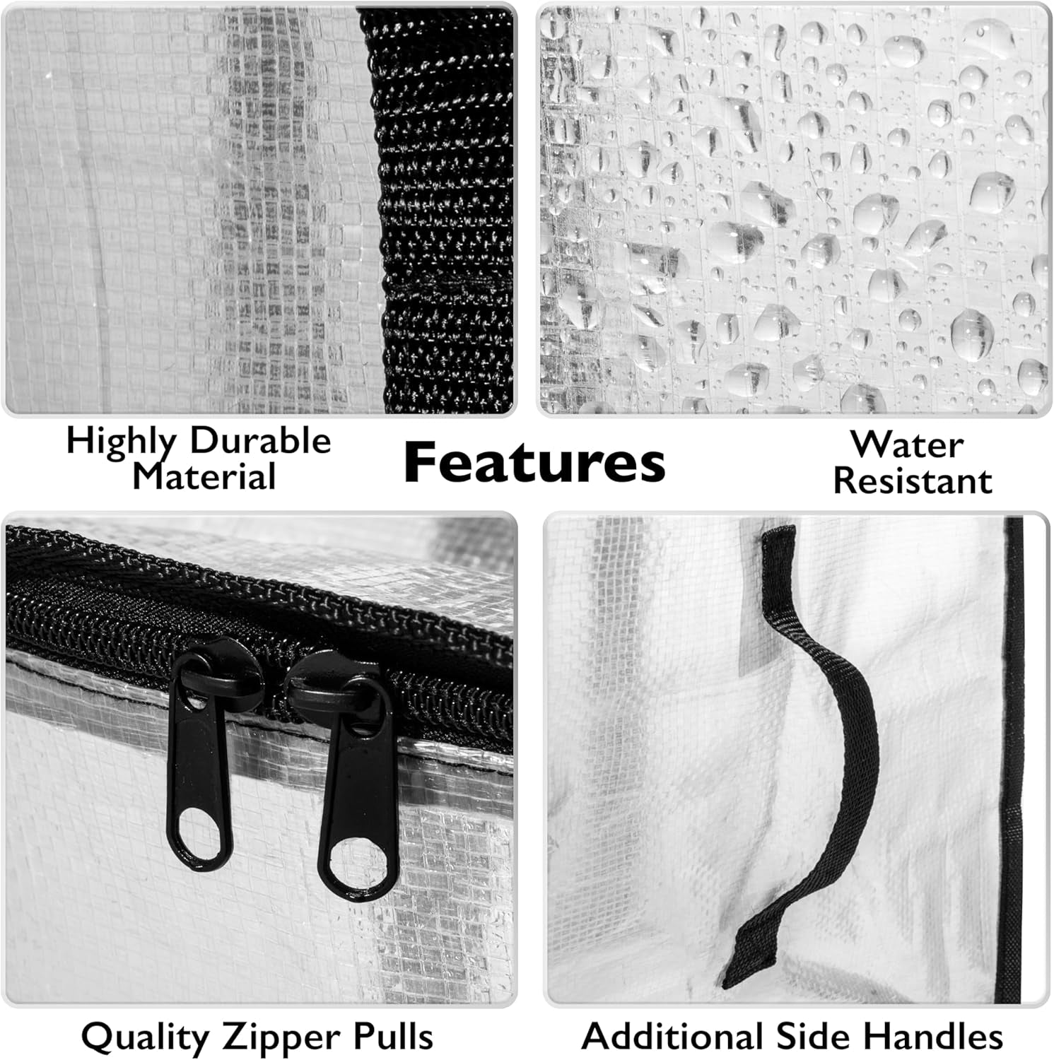 6-Pack Oversized Moving & Storage Bags – Heavy Duty Packing Totes with Backpack Straps, Zippers & Handles for College Dorm, Christmas Décor & Travel