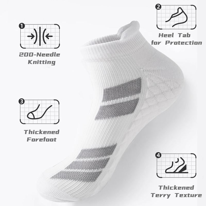 6 Pairs White Sports No Show Socks – Unisex Ankle Socks with Terry Soles for Shock Absorption, Breathable & Sweat-Wicking – Ideal Daily Wear & Valentine’s Gift