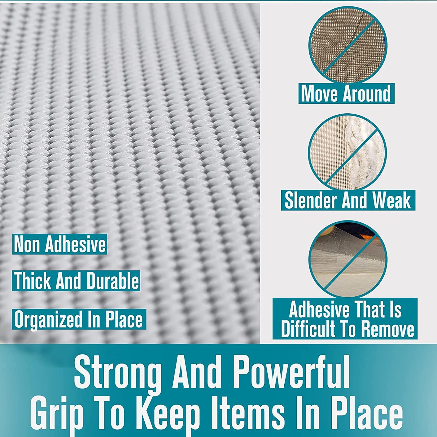 Shelf Liner Roll – 12" x 20ft Non-Adhesive Drawer Liner with Non-Slip Grip for Kitchen Cabinets, Storage Shelves & Desks (Light Gray)