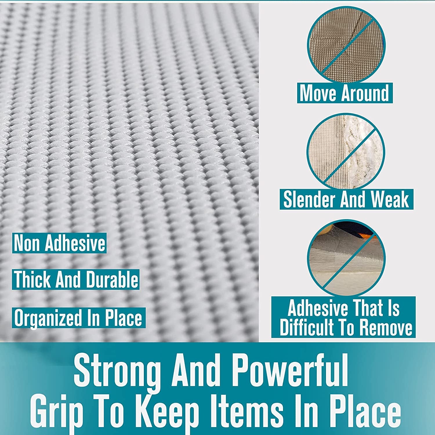 Shelf Liner Roll – 12" x 20ft Non-Adhesive Drawer Liner with Non-Slip Grip for Kitchen Cabinets, Storage Shelves & Desks (Light Gray)