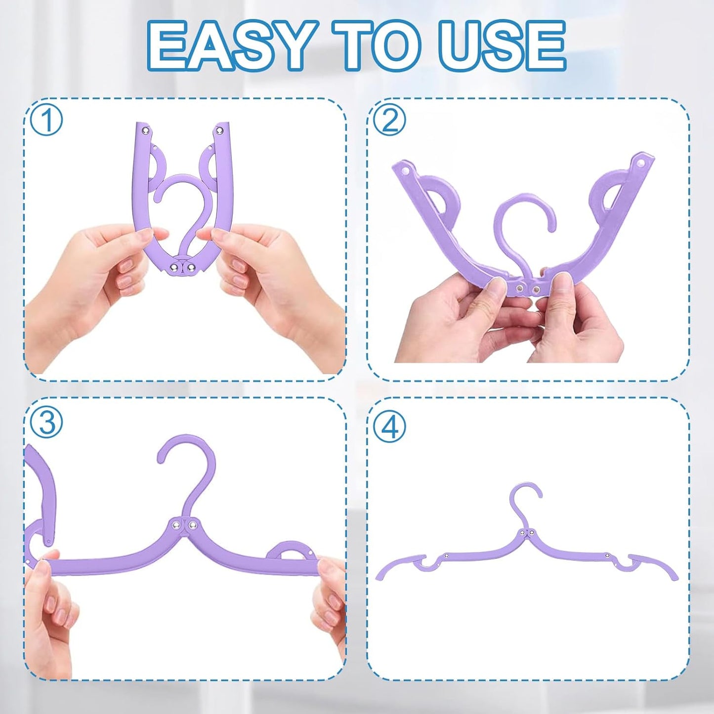 10-Pack Foldable Travel Hangers – Portable Plastic Clothes Drying Rack for Travel, Camping & Small Spaces