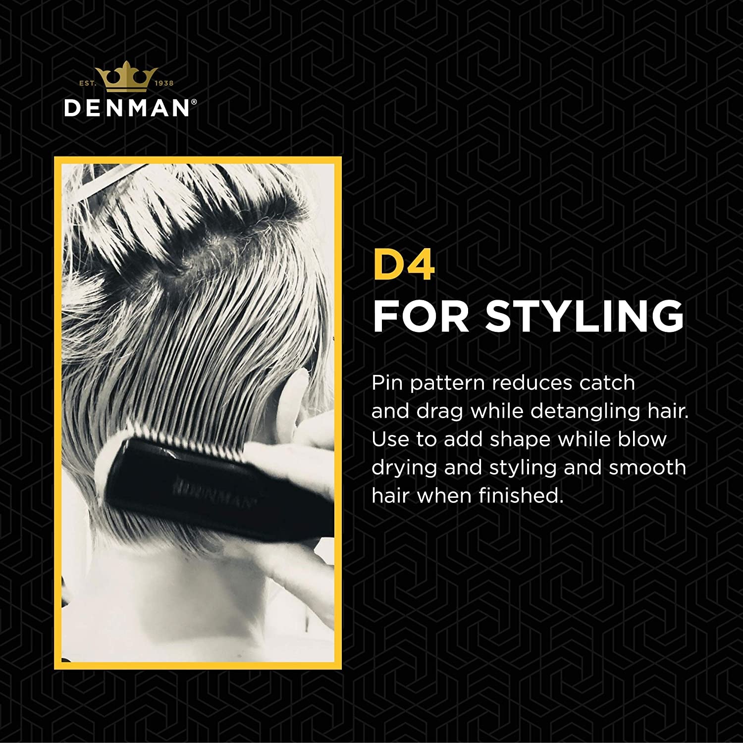 D4 Silver 9-Row Curly Hair Styling Brush – Professional Detangling & Curl Defining Brush for Long Hair, Women & Men