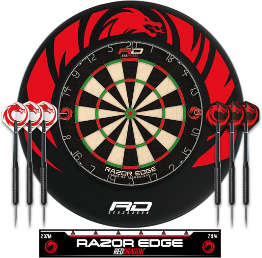 Professional Dartboard Set – Tournament-Grade Board with Durable Surround & 2 Sets of Steel Tip Darts