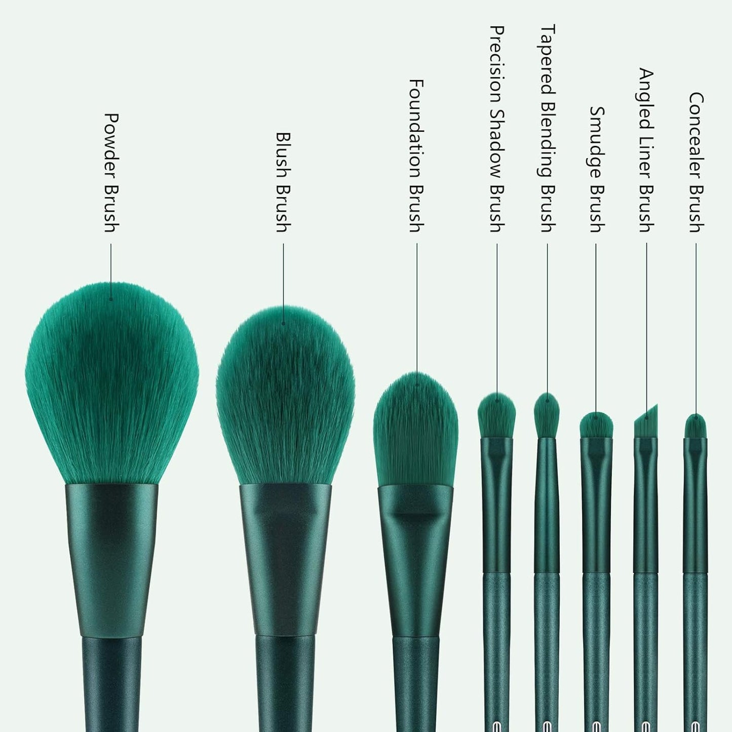 8-Piece Professional Makeup Brush Set with Travel Cylinder Case – Soft Synthetic Brushes for Foundation, Powder, Concealer, Blending & Eye Makeup