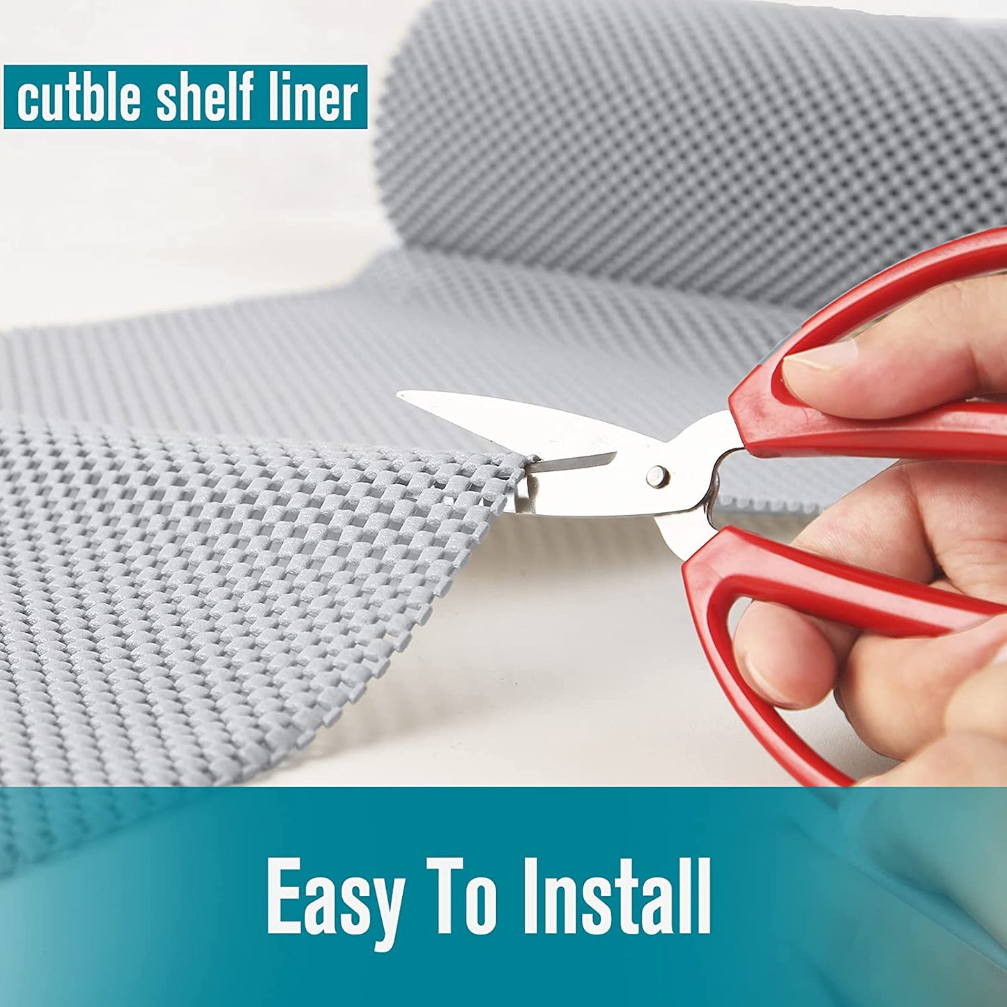 Shelf Liner Roll – 12" x 20ft Non-Adhesive Drawer Liner with Non-Slip Grip for Kitchen Cabinets, Storage Shelves & Desks (Light Gray)