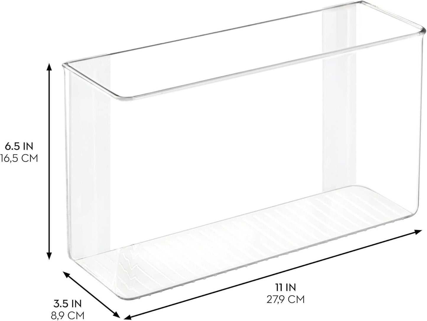 iDesign 66140 Large Affixx Adhesive Kitchen Organizer – Peel & Stick Strong-Hold Clear Storage Rack, X-Large