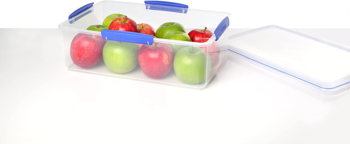 KLIP IT 7L Food Storage Container – Stackable BPA-Free Plastic Box with Airtight Lid & Blue Clips for Fridge/Freezer