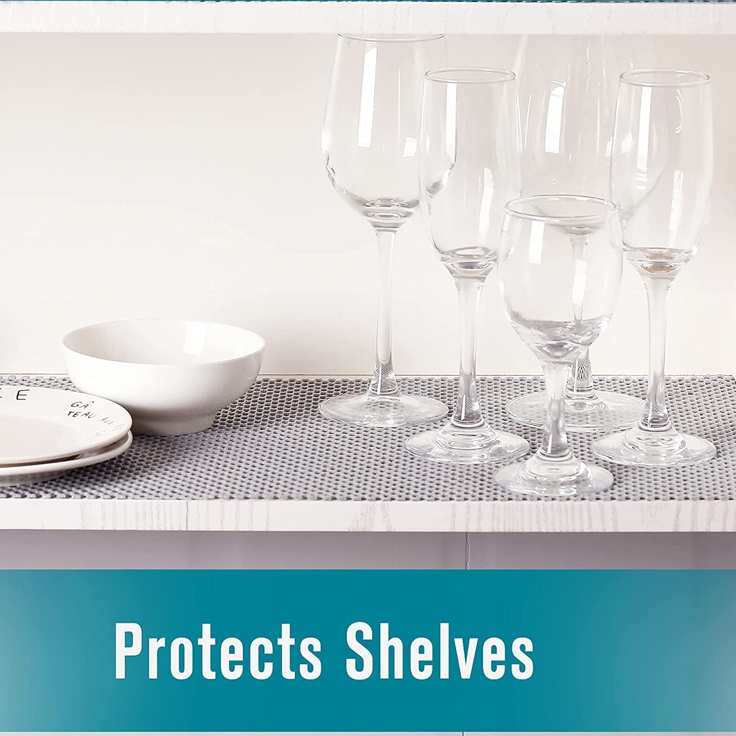 Shelf Liner Roll – 12" x 20ft Non-Adhesive Drawer Liner with Non-Slip Grip for Kitchen Cabinets, Storage Shelves & Desks (Light Gray)