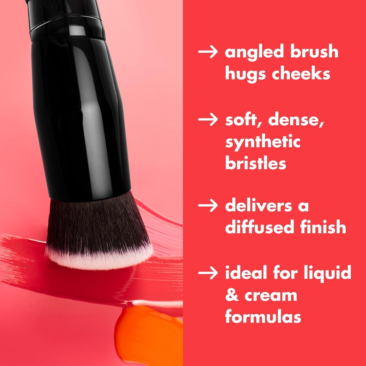 Camo Angled Liquid Blush Brush – Soft, Dense Bristles for Seamless Cheek Blending, Vegan & Cruelty-Free Makeup Tool
