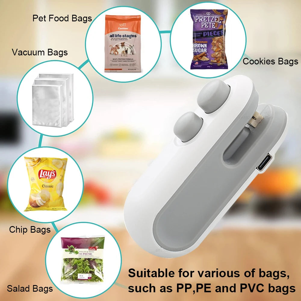 Mini Heat Sealer for Plastic Bags β Handheld Food Packaging Clip Machine