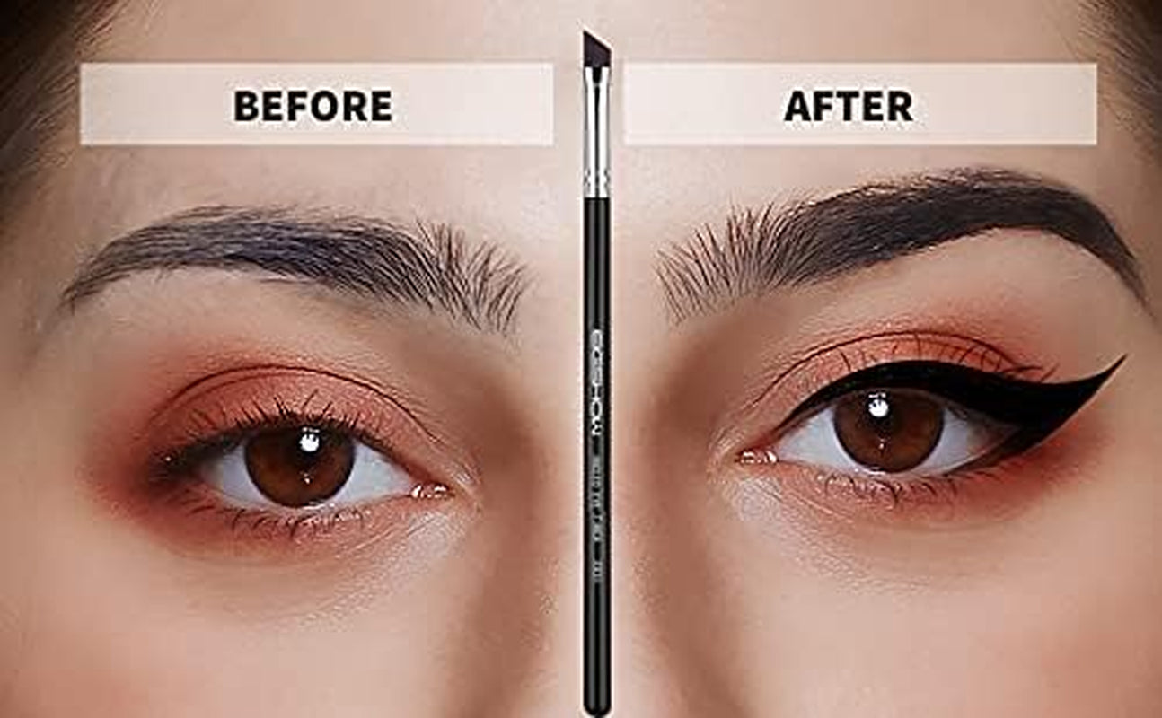 E835 2-Piece Eyeliner & Eyebrow Brush Set – Angled Kabuki Brushes for Eye Powder, Foundation & Precision Makeup Application