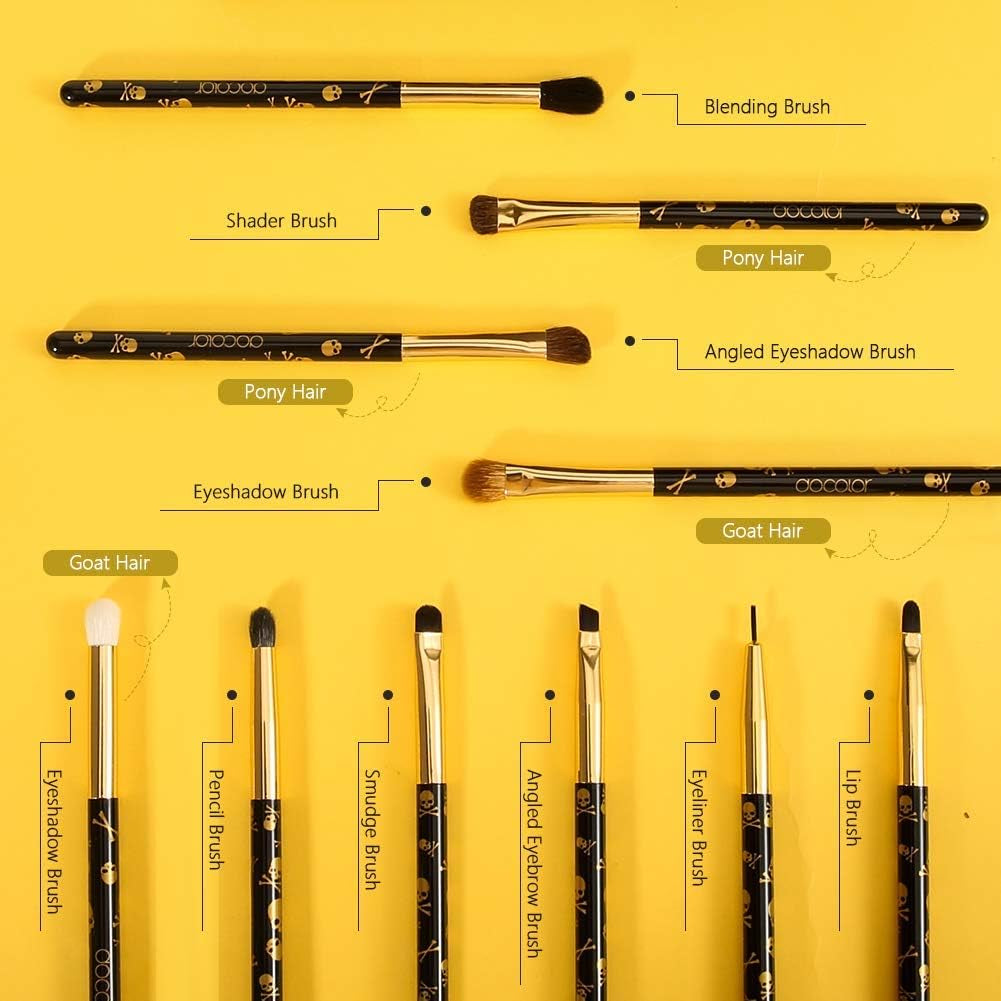 10-Piece Eye Makeup Brush Set – Professional Eyeshadow, Eyeliner & Brow Brushes with Soft Synthetic Bristles & Real Wood Handles