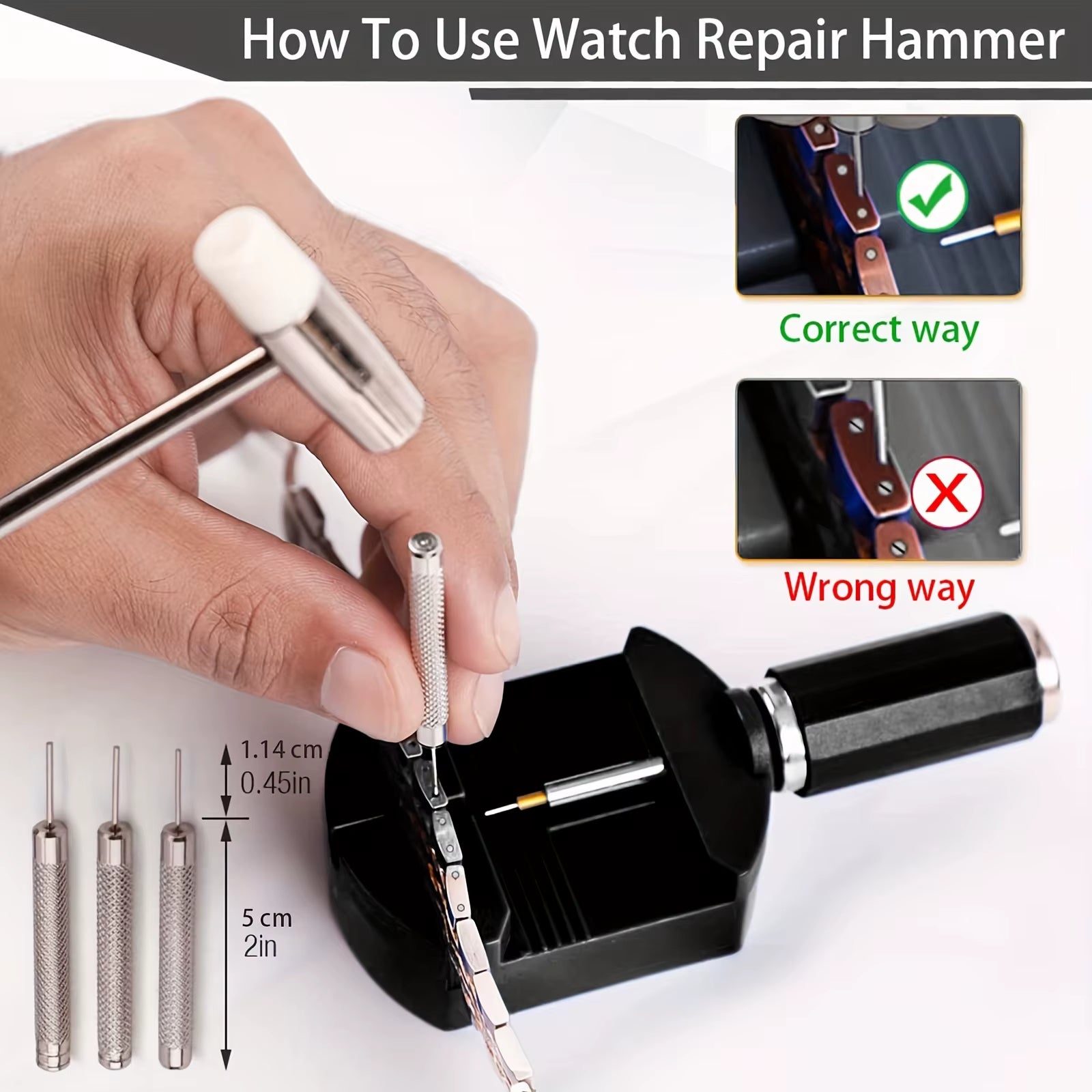 11pcs Watch Link Removal Tool Kit – Strap Pin Remover & Band Adjustment Set for Watch Repair
