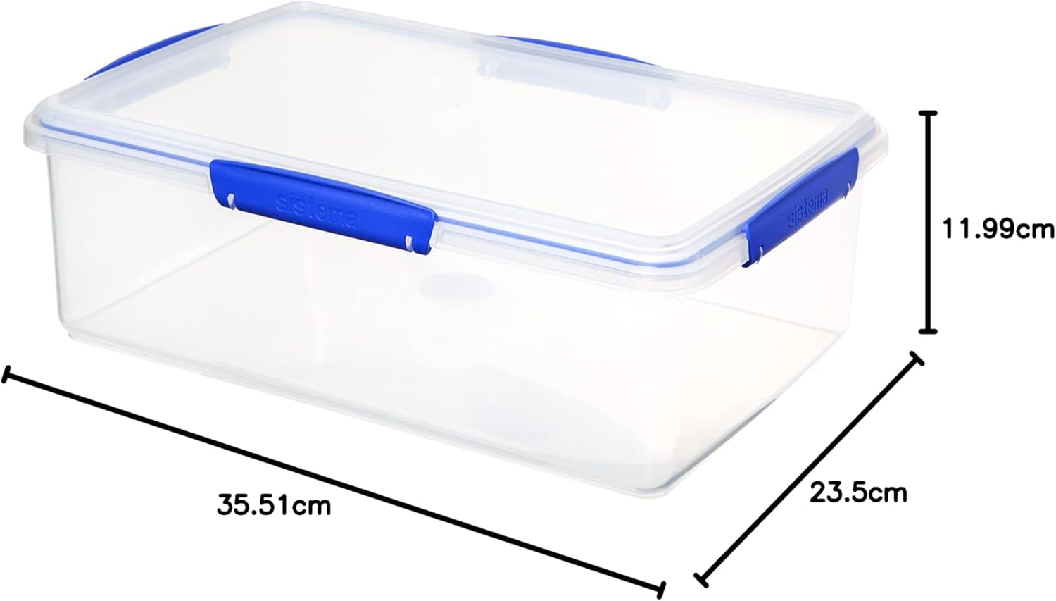 KLIP IT 7L Food Storage Container – Stackable BPA-Free Plastic Box with Airtight Lid & Blue Clips for Fridge/Freezer