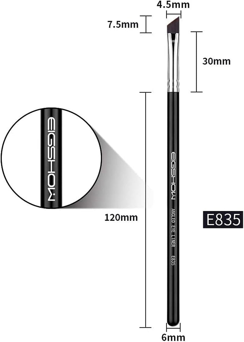 E835 2-Piece Eyeliner & Eyebrow Brush Set – Angled Kabuki Brushes for Eye Powder, Foundation & Precision Makeup Application