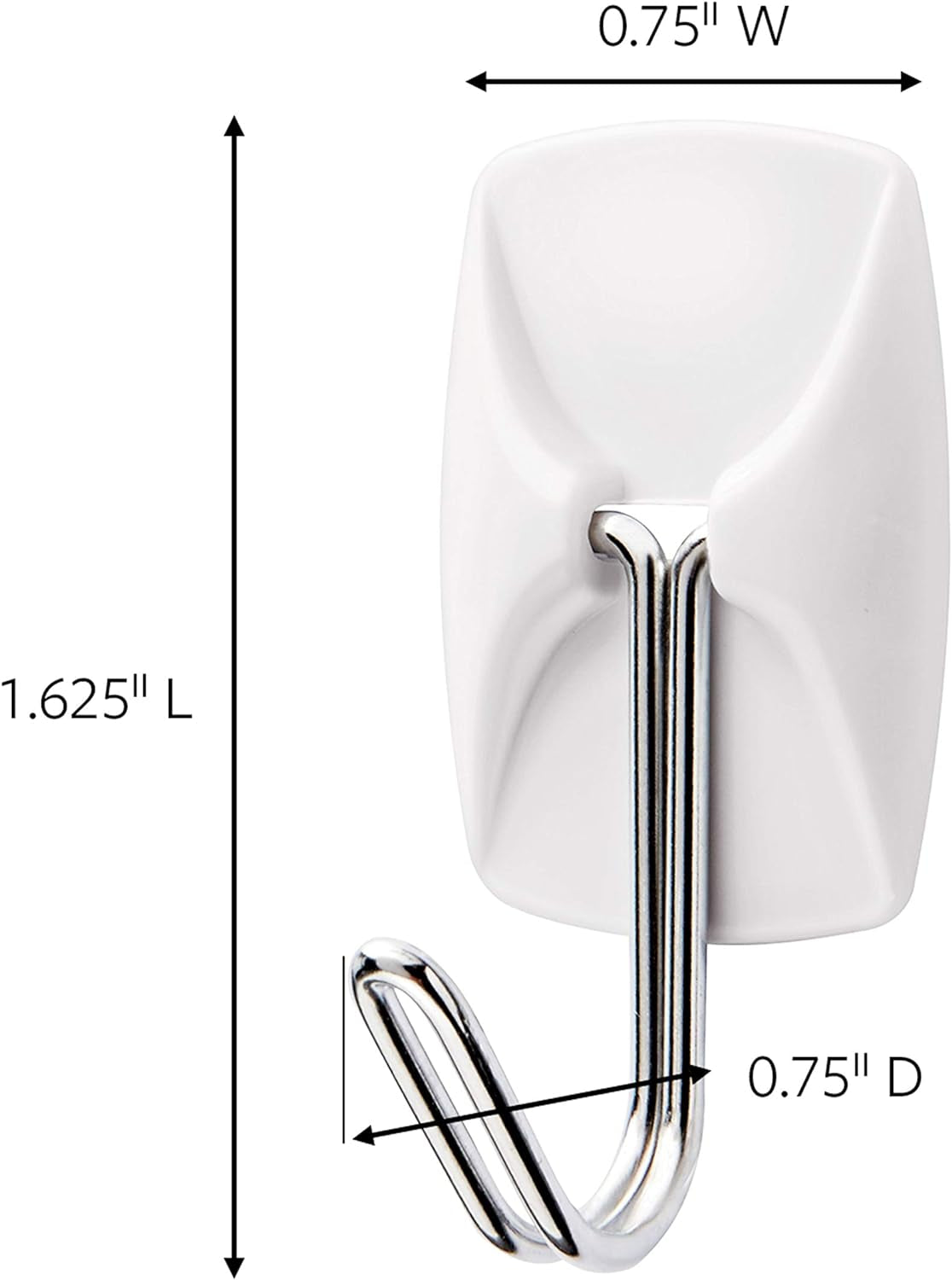 GP067-16NA Small Wire Hooks – 16-Pack White Adhesive Wall Hardware for Lightweight Hanging, Damage-Free & Easy to Install