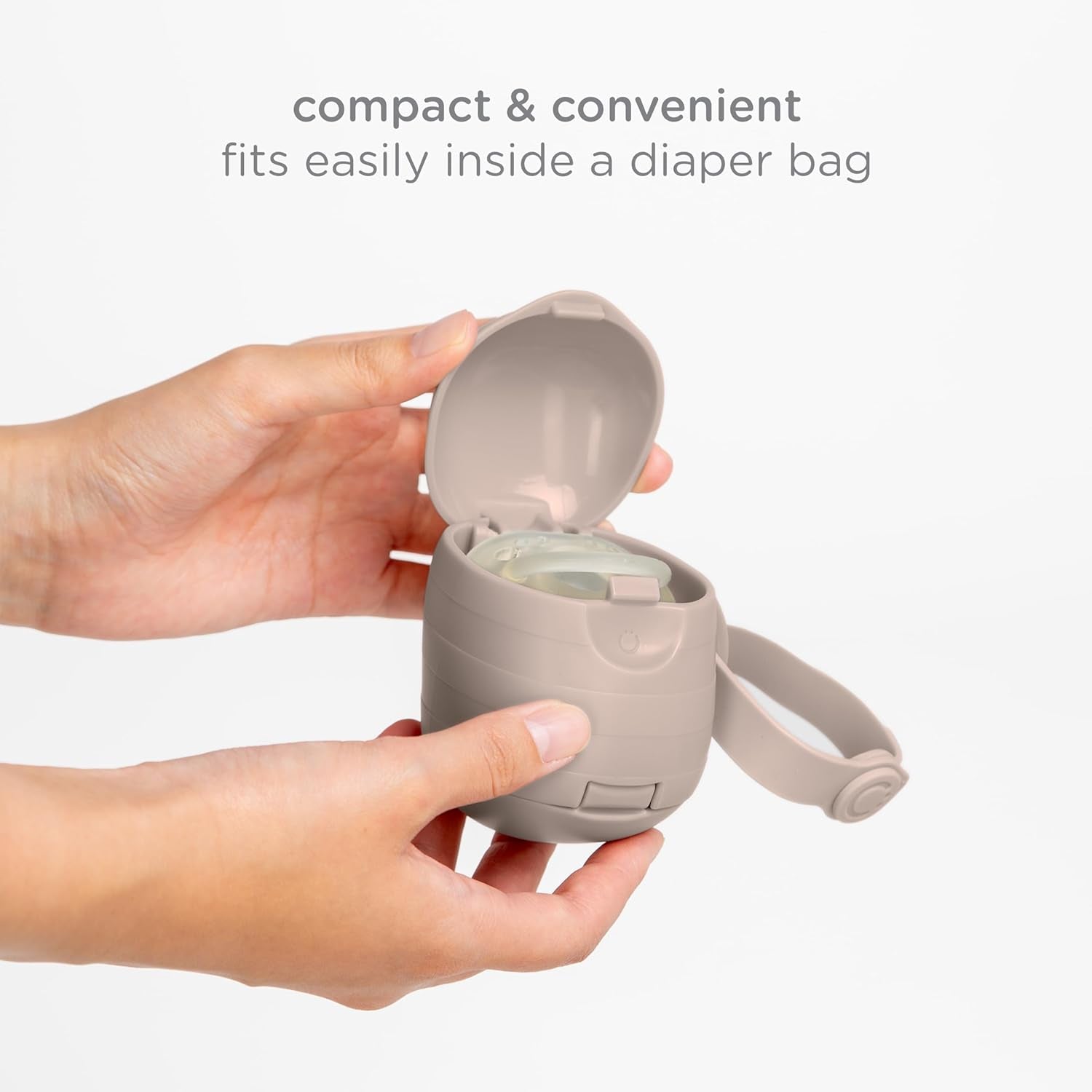 On-The-Go Dual Soother Pod – Portable Binky Holder for Travel & Nappy Bags, Keeps Baby’s Pacifiers Clean & Accessible – Taupe Newborn Must-Have