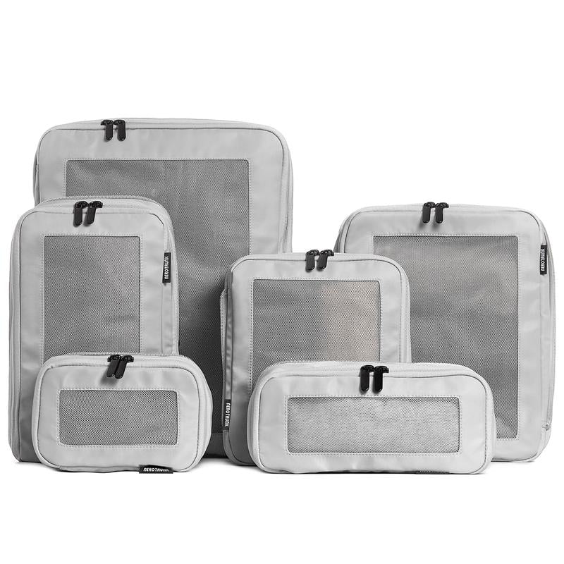 AEROTRUNK Compression Packing Cubes – Premium Nylon Twill Travel Organizers with Breathable Mesh, Double Zippers & Water-Resistant Design