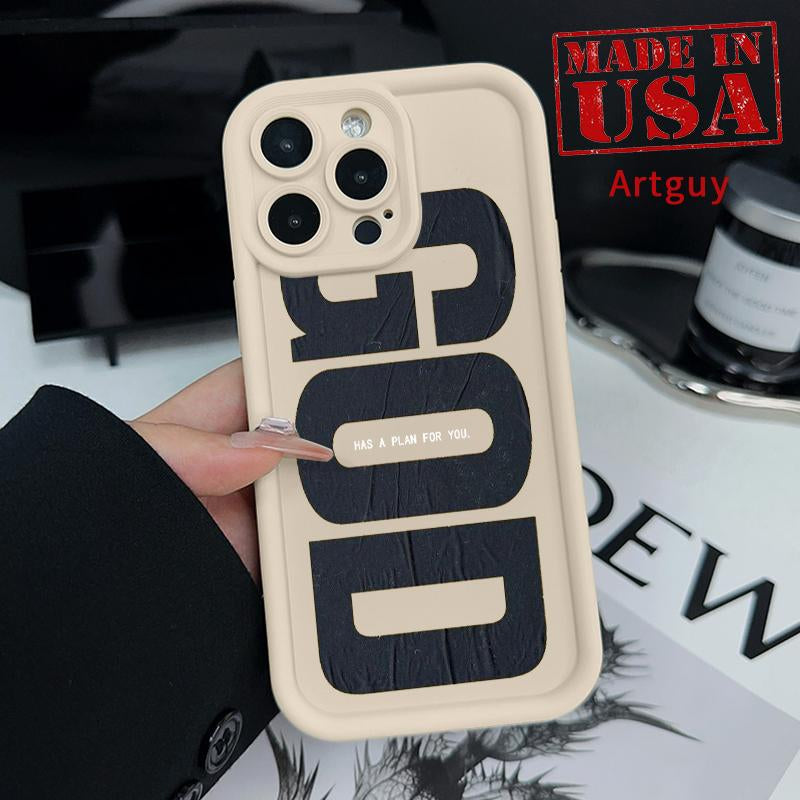 “God Has a Plan” iPhone Case – Shockproof Silicone TPU Bumper Cover for iPhone 17, 16 Pro Max, 15, 14, 13, 12, 11, XR, XS, SE & More – Inspirational Gift for Men & Women