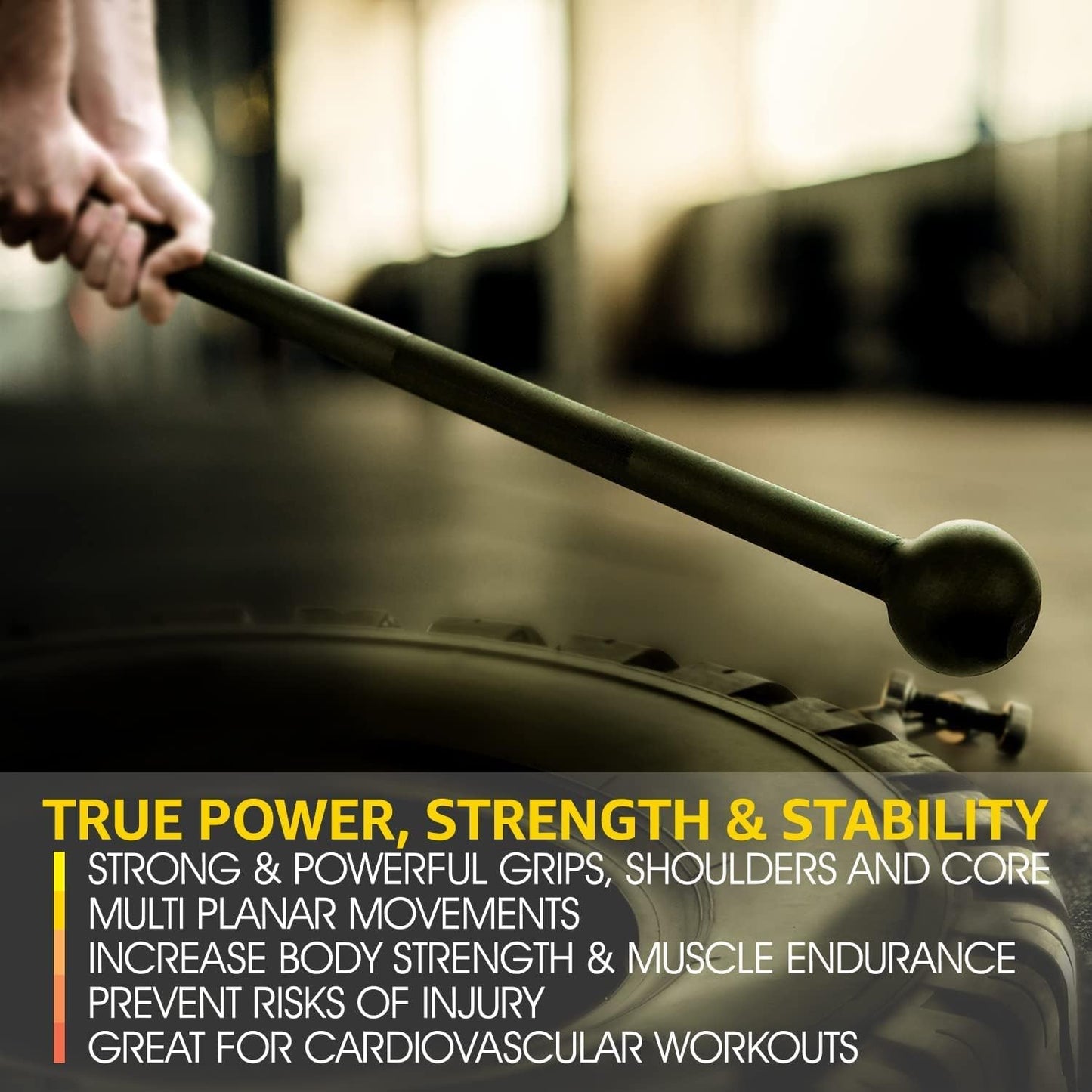 Alloy Steel Macebell – Weighted Gym Hammer for Strength Training, Shoulder, Grip & Forearm Workouts – Multiple Sizes Available