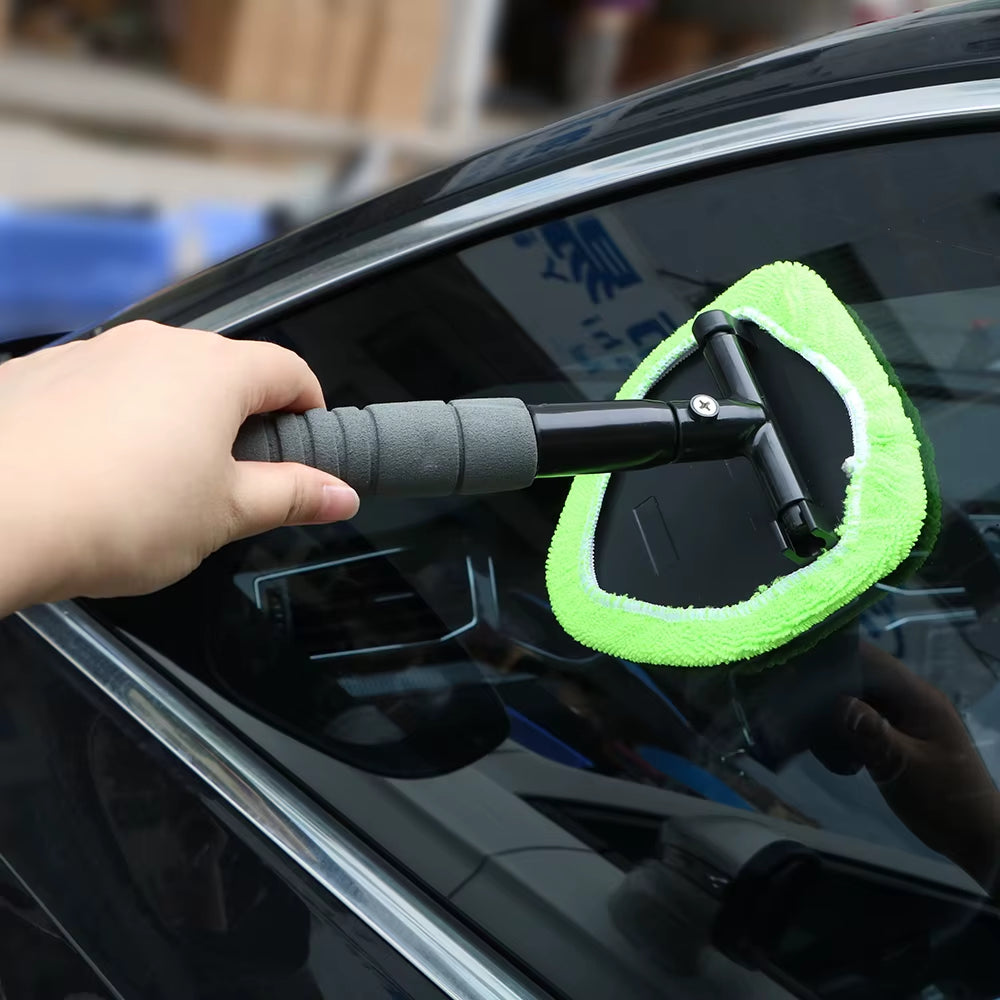 Telescopic Car Window Cleaner – Microfiber Mist Eliminator & Windshield Scraping Brush
