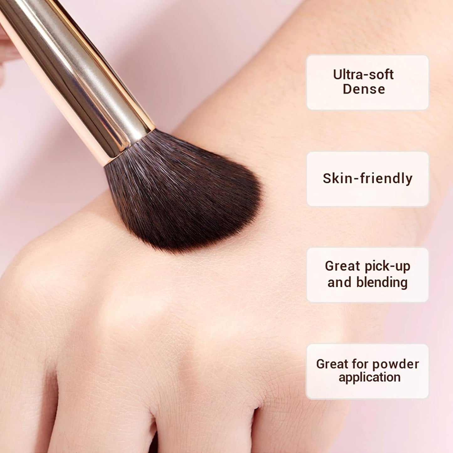 T280 25-Piece Professional Makeup Brush Set – Premium Natural Bristles for Foundation, Eyeshadow, Blending, Concealer, Blush & Highlight with Labelled Handles