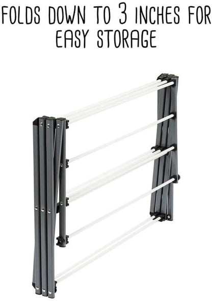 Collapsible Clothes Drying Rack – Heavy-Duty Alloy Steel Laundry Stand in White/Grey for Indoor & Outdoor Use